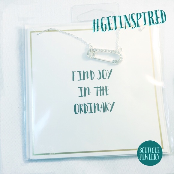 Jewelry - Inspirational Necklace • Safety Pin Find Joy Quote